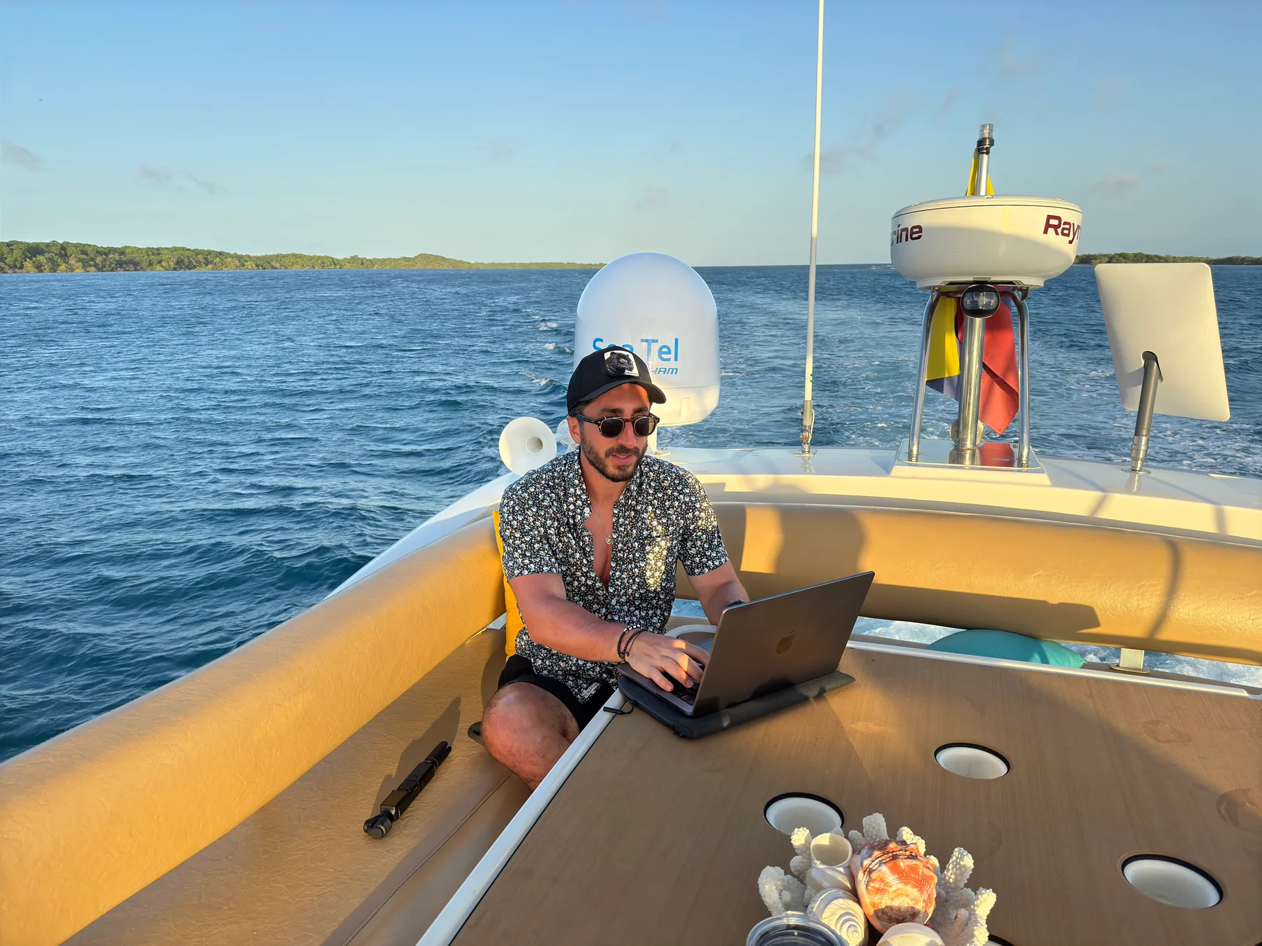 Working on boat