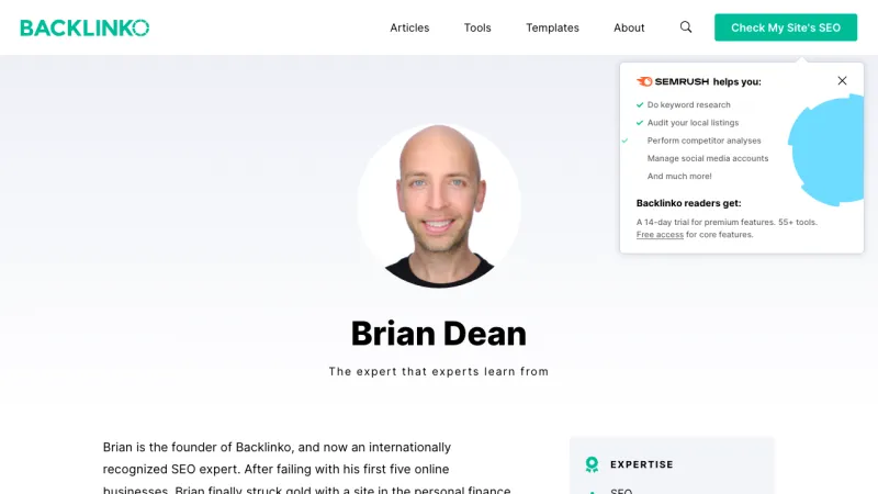 Backlinko Author Page