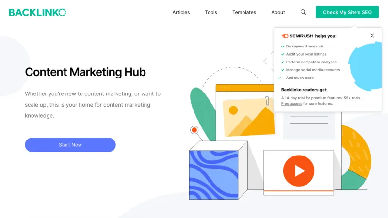 Backlinko Content Marketing Hub Page