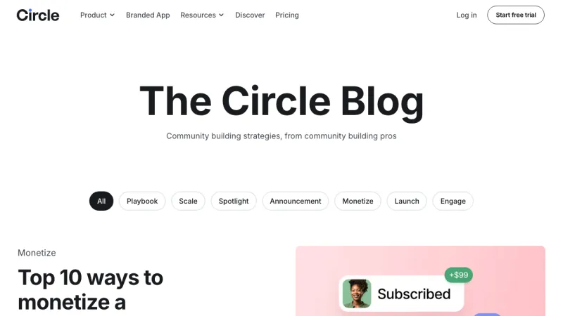 Circle Blog Page