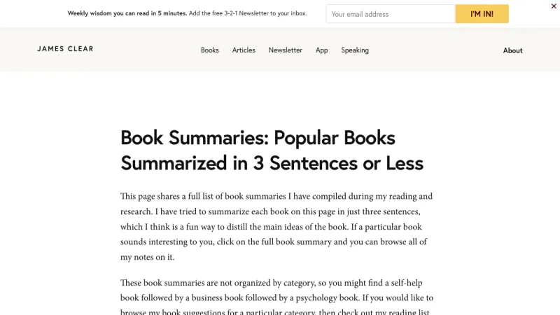 James Clear Book Summary Page