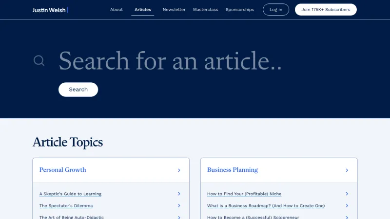 Justin Welsh Blog Page
