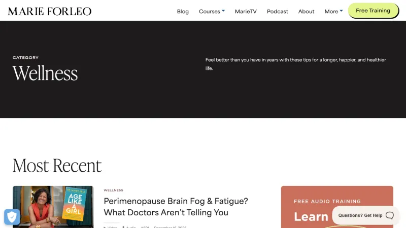 Marie Forleo Category Page