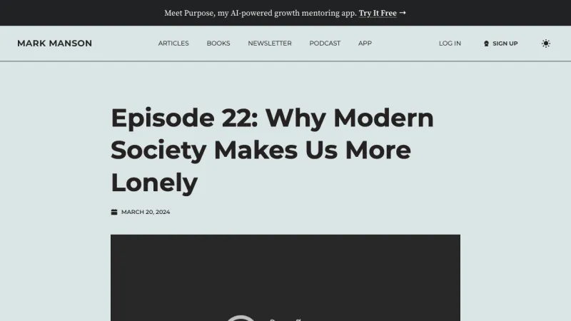 Mark Manson - Podcast Episode Post