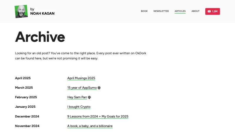 Noah Kagan Blog Page