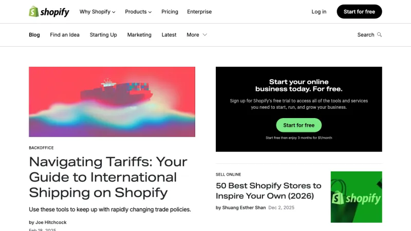 Shopify - Blog Page