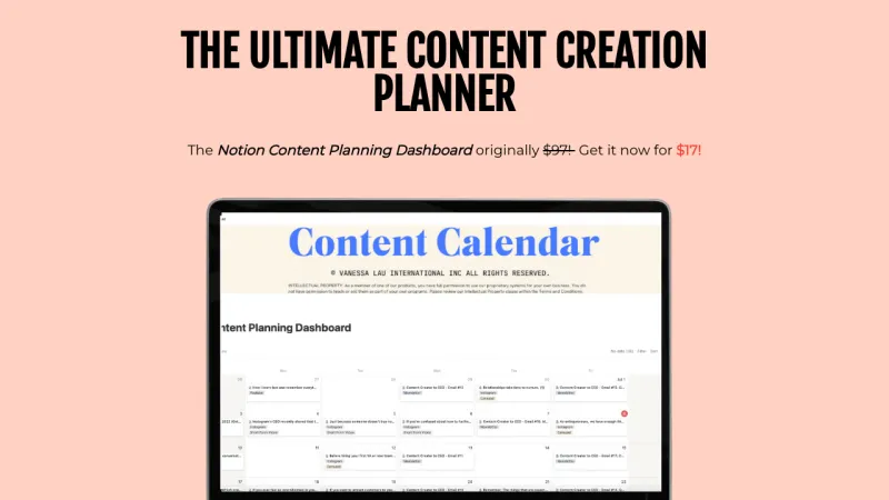 Vanessa Lau 100 Content Ideas Vault - Bump Offer