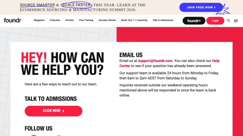 Foundr Contact Page