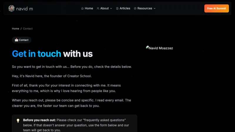 Navid Moazzez – Contact page