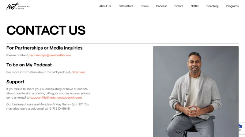 Ramit Sethi’s IWT - Contact Page