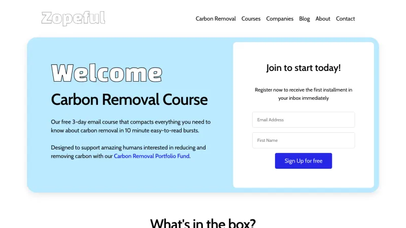 Carbon Removal Course – Zopeful