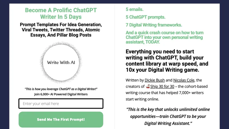 Start Writing with AI Email Course