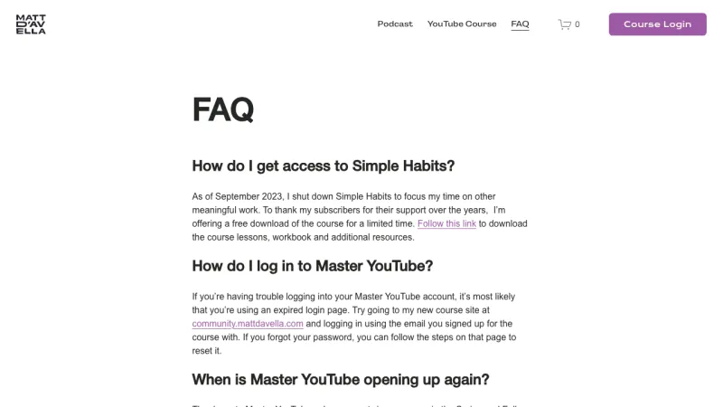 Matt D’Avella - FAQ Page