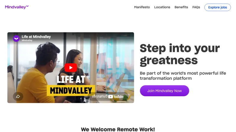 Mindvalley Careers Page