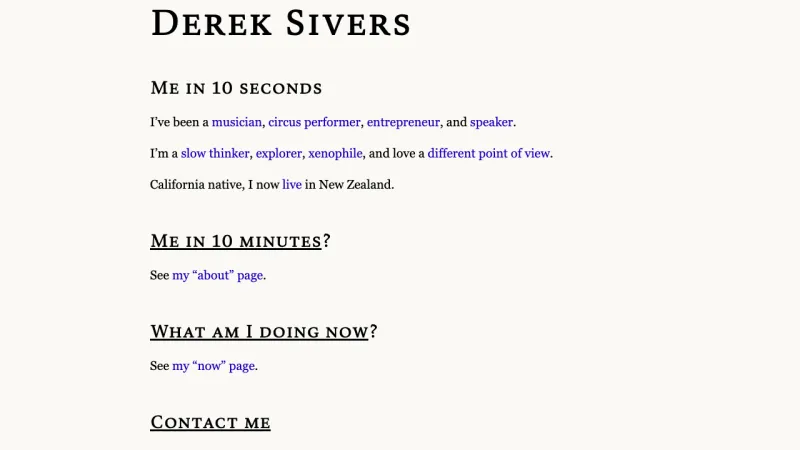 Derek Sivers Home Page