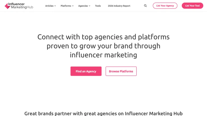 Influencer Marketing Hub - Home Page