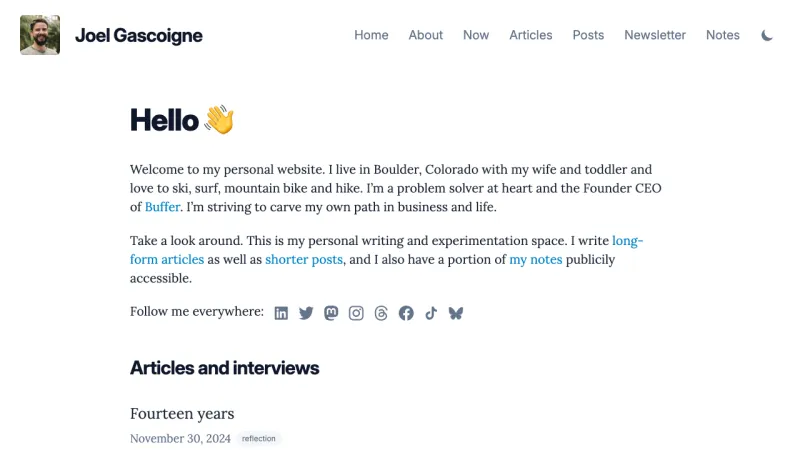 Joel Gascoigne Home Page