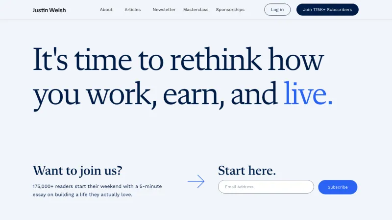 Justin Welsh - Home Page