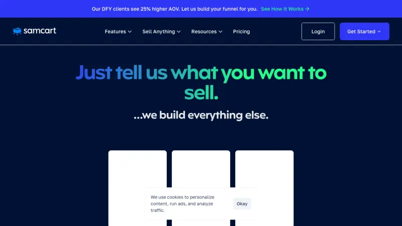 SamCart Home Page