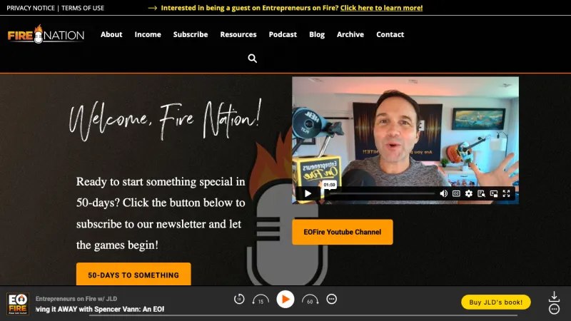 Entrepreneurs On Fire Home Page