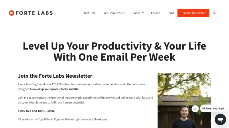 Forte Labs Newsletter Signup Page