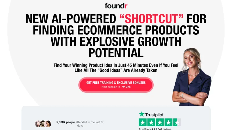 Foundr - Free Ecommerce Training - Webinar Funnel