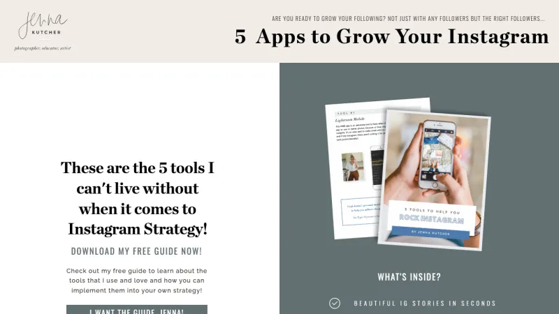 Jenna Kutcher - 5 IG Tools - Lead Magnet Funnel