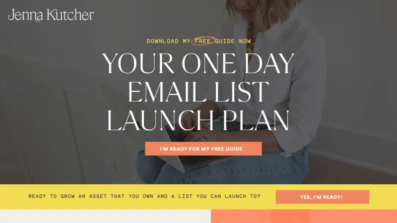 Jenna Kutcher - One Day Email List Launch Plan - Lead Magnet Funnel