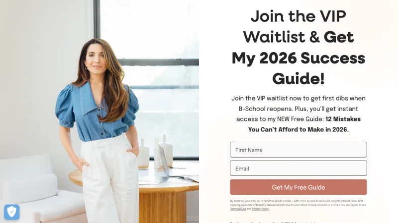 Marie Forleo’s B-School Waitlist Page