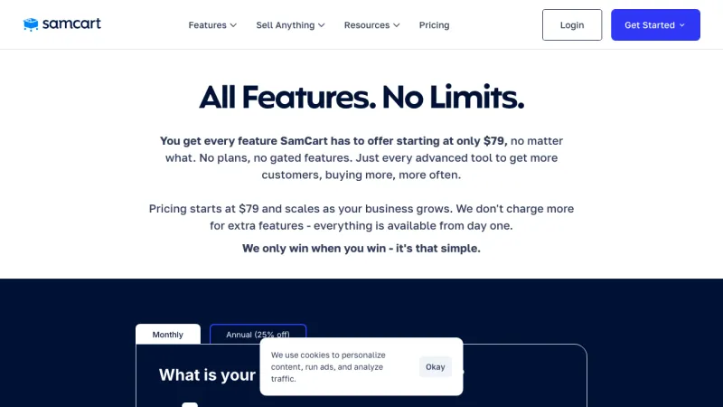 SamCart Pricing Page