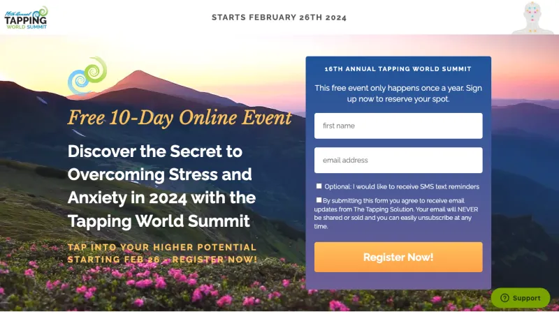Tapping World Summit - Virtual Summit Funnel