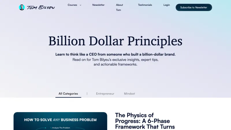 Billion Dollar Principles