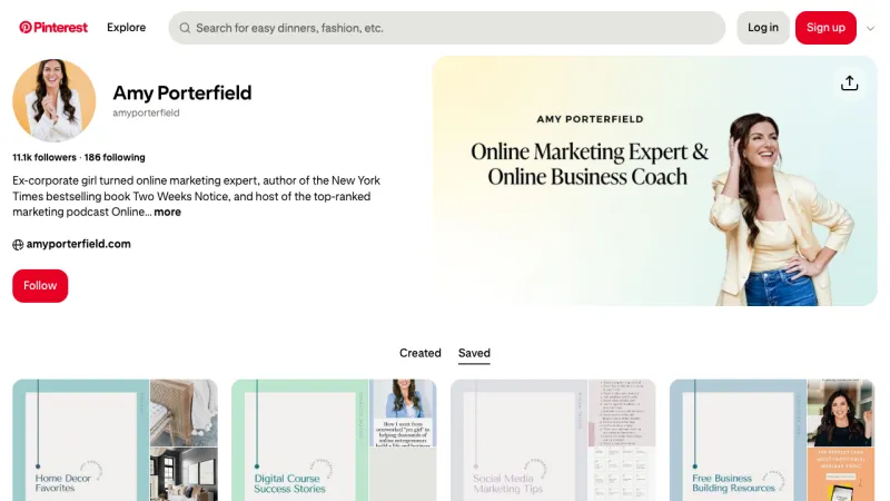 Amy Porterfield - Pinterest Examples