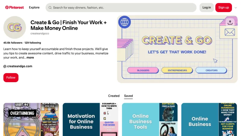 Create and Go - Pinterest Examples