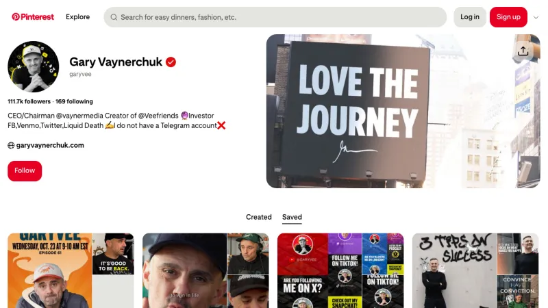 Gary Vaynerchuk - Pinterest Examples