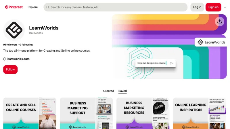 LearnWorlds - Pinterest Examples