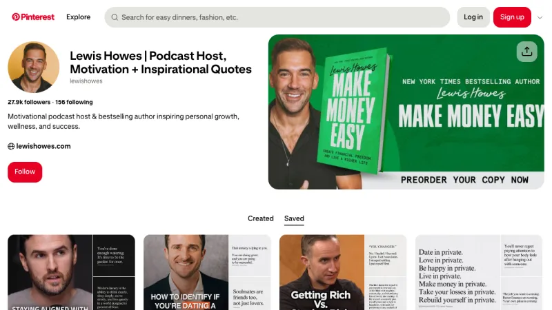 Lewis Howes - Pinterest Examples