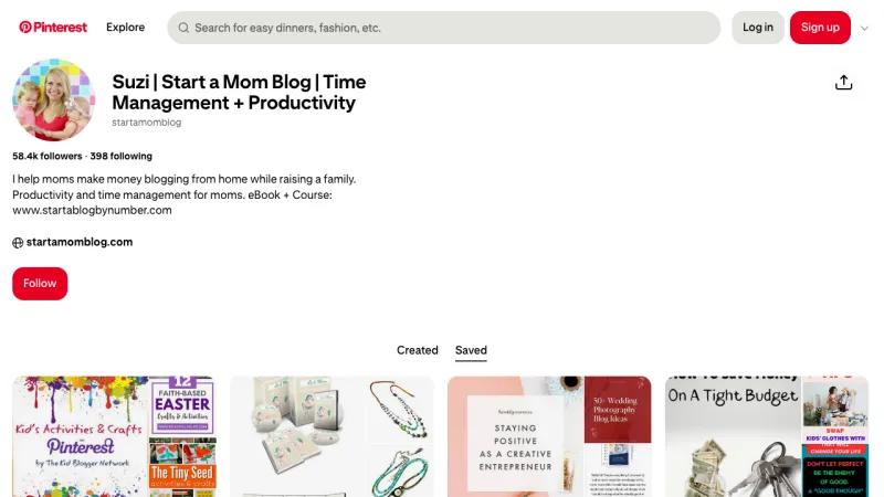 Suzi Whitford - Start A Mom Blog - Pinterest Examples