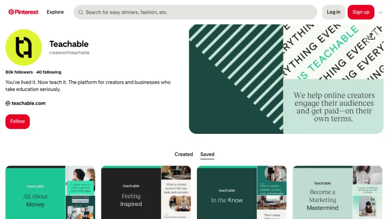 Teachable - Pinterest Examples