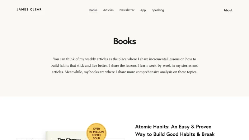 James Clear Books Page