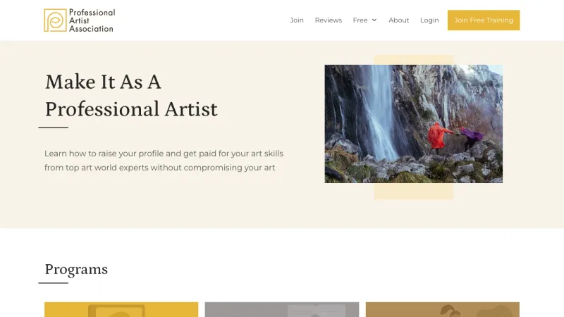 Professional Artist Association Programs Page