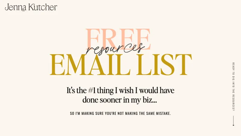 Jenna Kutcher - List Building Freebies - Resources Page