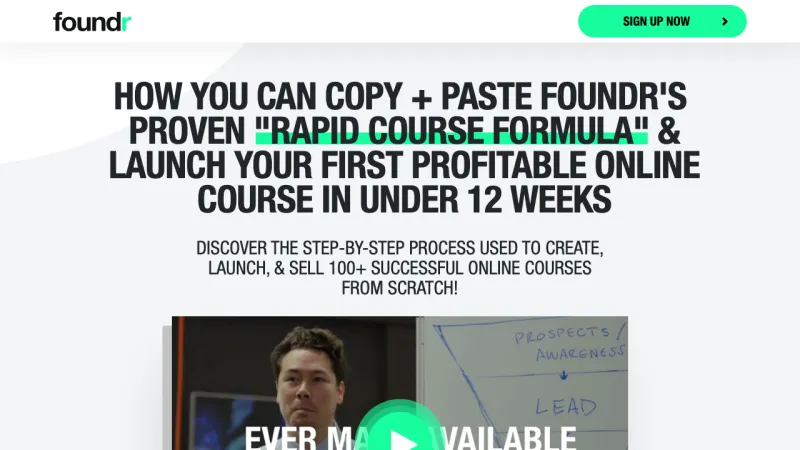 Foundr - Rapid Course Formula - Sales Page