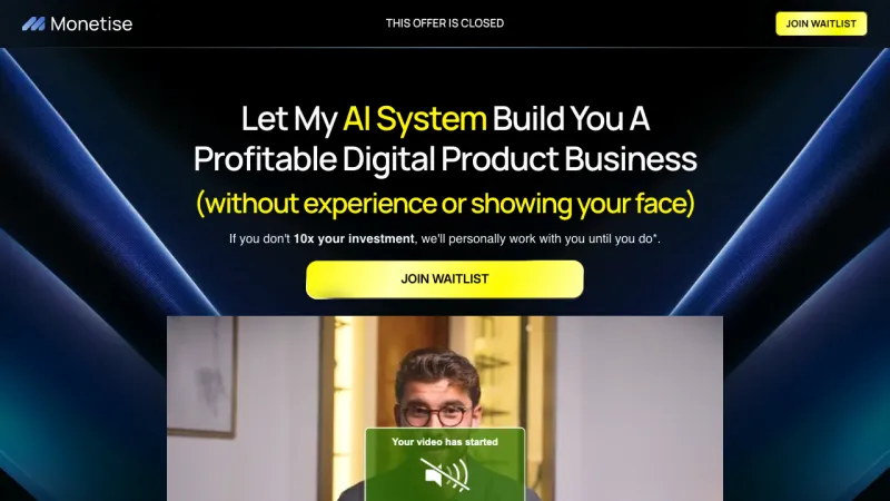 Monetise – Sales page