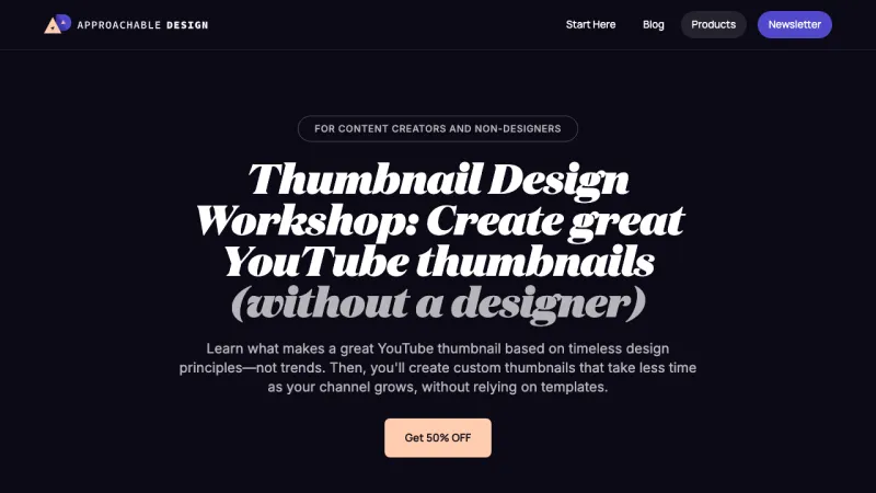 YouTube Thumbnail Masterclass - sales page