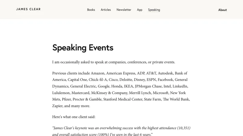 James Clear – Speaking Page