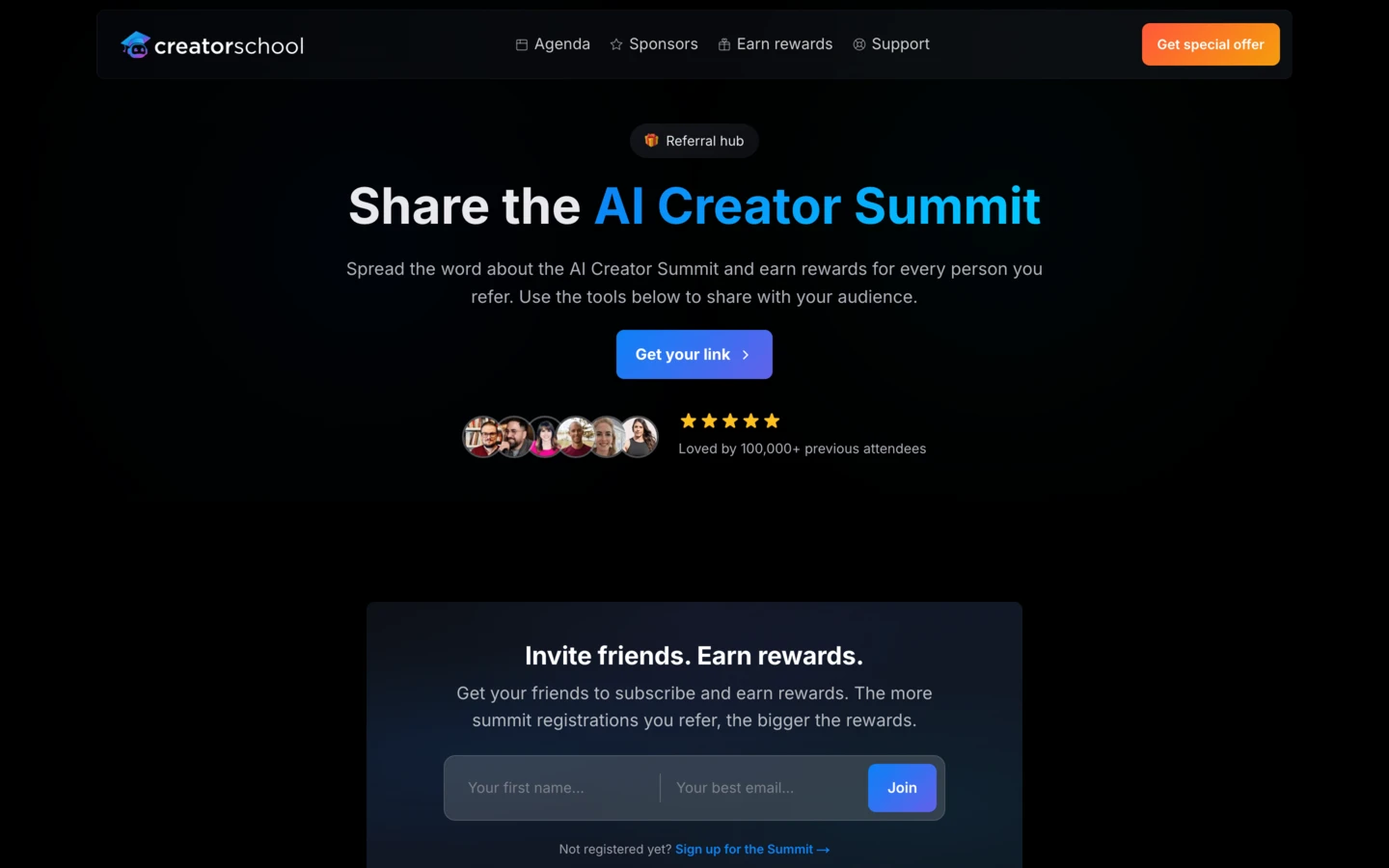 Summit Referral Hub Page (Dark)