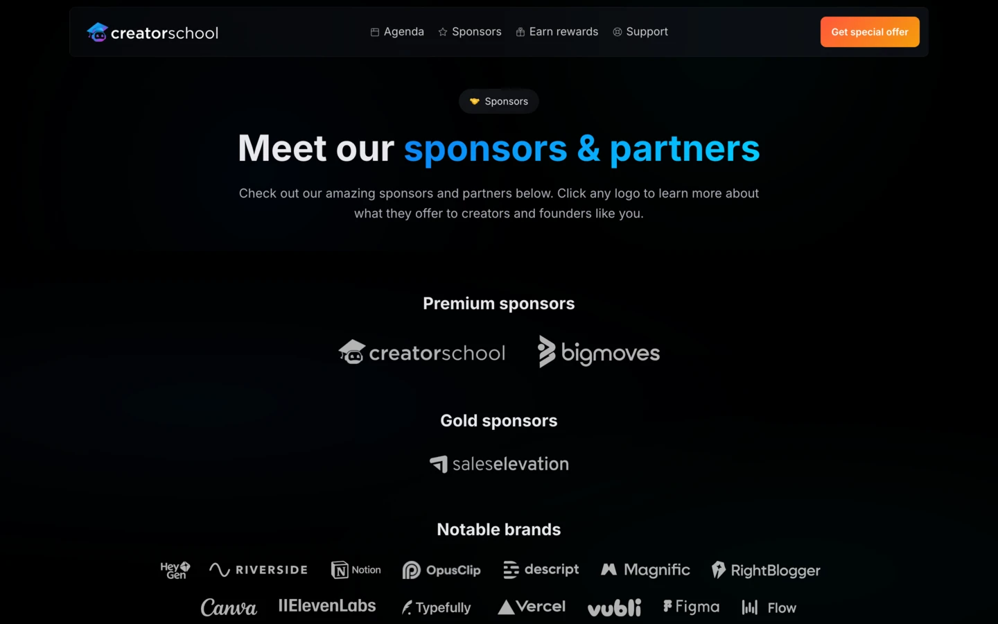Summit Sponsors Page (Dark)