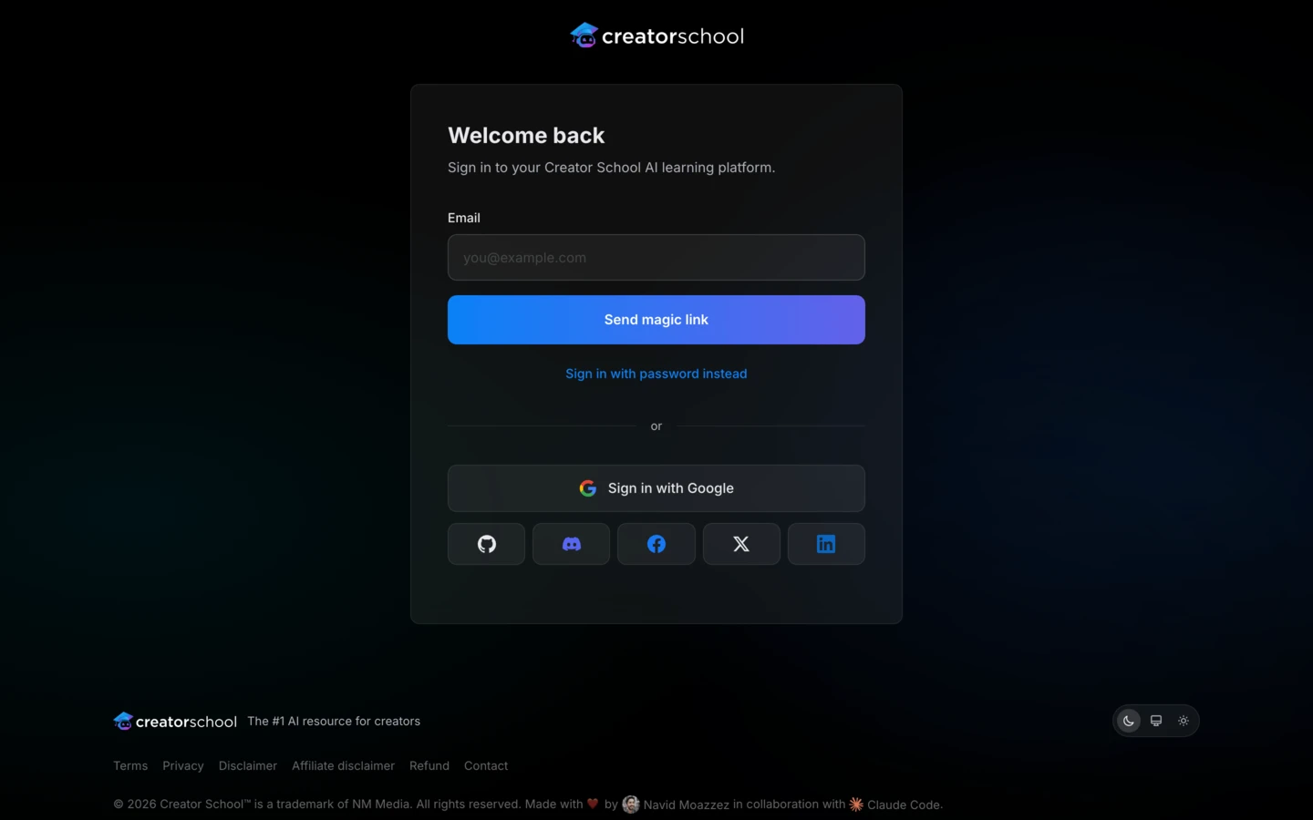 Login / Sign-up (Dark)