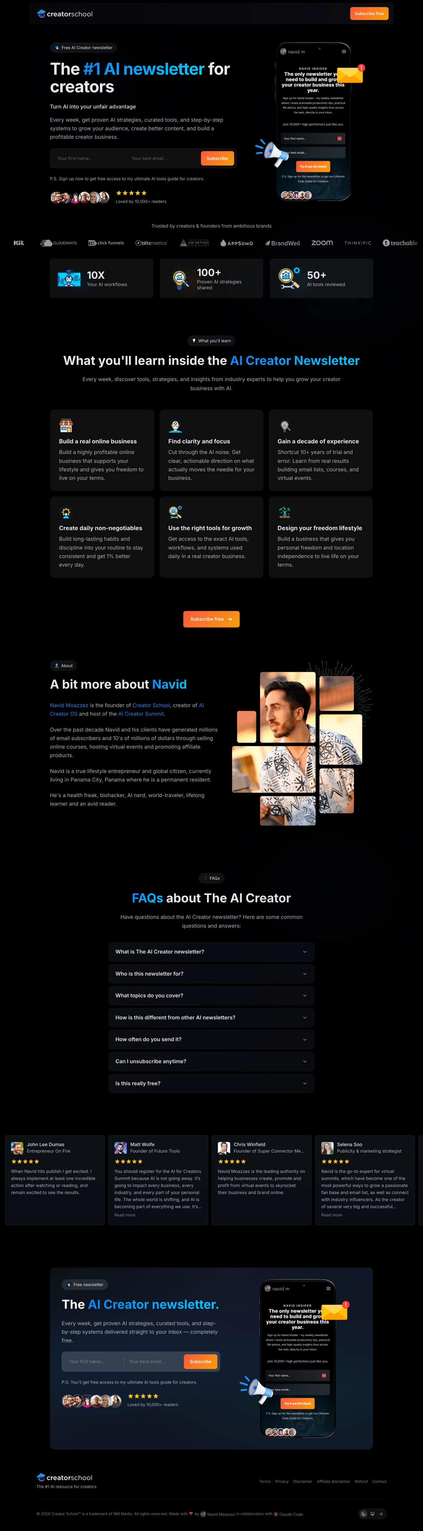 Newsletter Signup (Dark)